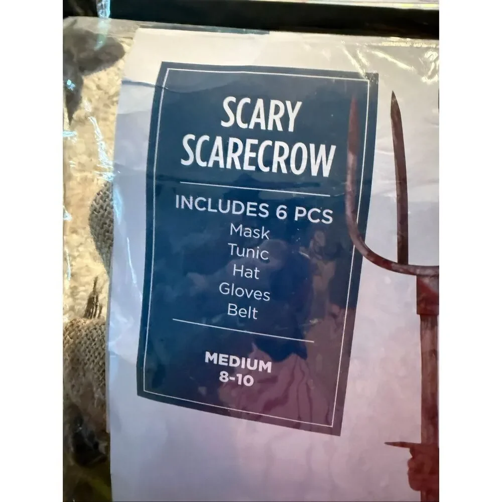 Suit Yourself Scary Scarecrow Costume Kids M 8-10 EUC